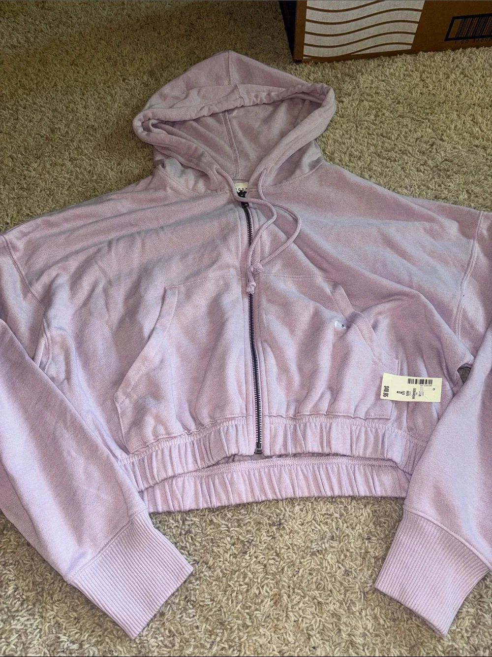 Aeropostale Light Lavender Cropped Zip Hoodie